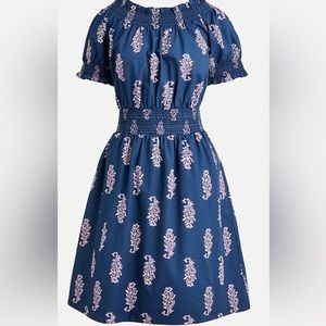 J.Crew navy smocked dress